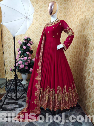 Readymade Georgette Embroidery Party Dress
